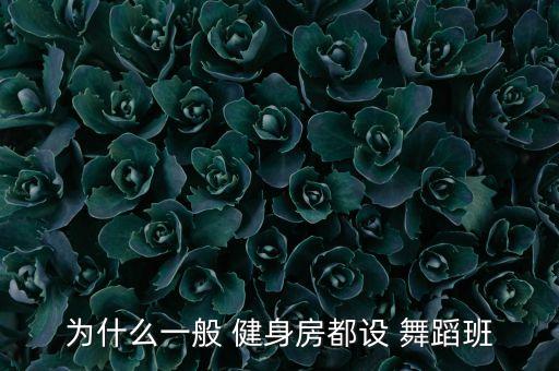 为什么一般 健身房都设 舞蹈班