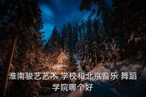 淮南骏艺艺术 学校和北京音乐 舞蹈学院哪个好