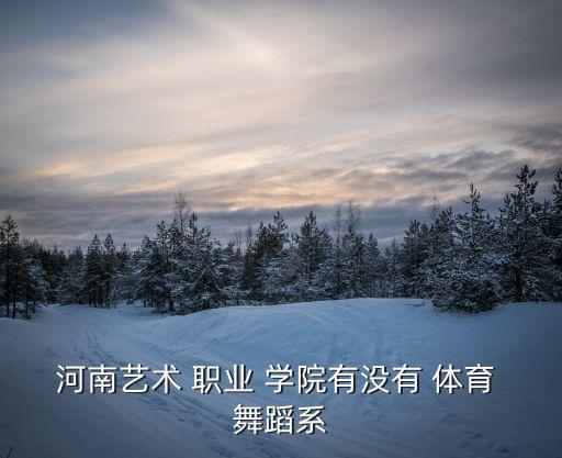 河南艺术 职业 学院有没有 体育 舞蹈系