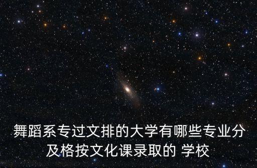  舞蹈系专过文排的大学有哪些专业分及格按文化课录取的 学校