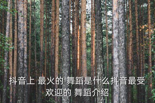 抖音上 最火的 舞蹈是什么抖音最受欢迎的 舞蹈介绍