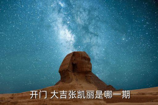  开门 大吉张凯丽是哪一期