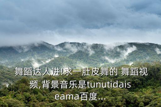  舞蹈达人进!求一肚皮舞的 舞蹈视频,背景音乐是tunutidaiseama百度...