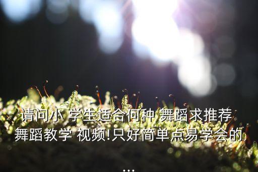 请问小 学生适合何种 舞蹈求推荐 舞蹈教学 视频!只好简单点易学会的...