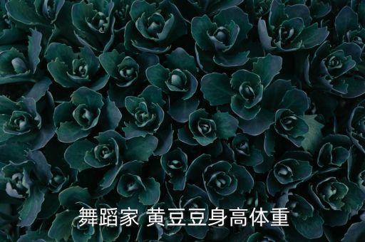  舞蹈家 黄豆豆身高体重