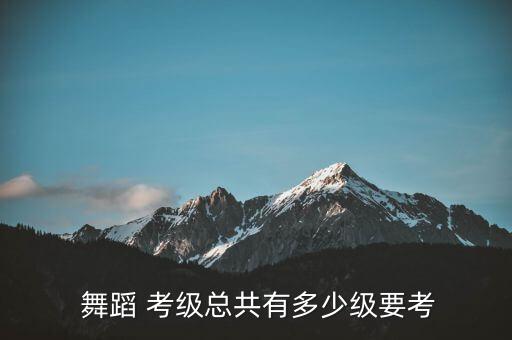  舞蹈 考级总共有多少级要考