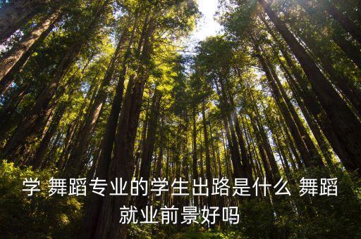 学 舞蹈专业的学生出路是什么 舞蹈就业前景好吗