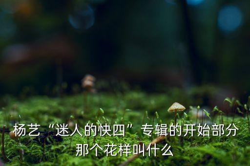  杨艺“迷人的快四”专辑的开始部分那个花样叫什么