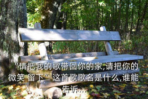 “请把我的歌带回你的家,请把你的 微笑 留下”这首歌歌名是什么,谁能告诉...