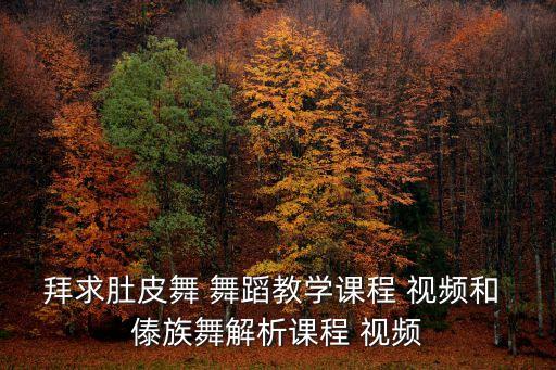 拜求肚皮舞 舞蹈教学课程 视频和 傣族舞解析课程 视频