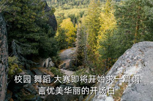  校园 舞蹈 大赛即将开始求一篇语言优美华丽的开场白