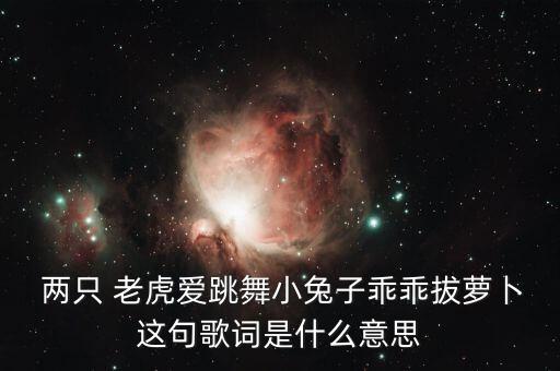  两只 老虎爱跳舞小兔子乖乖拔萝卜这句歌词是什么意思