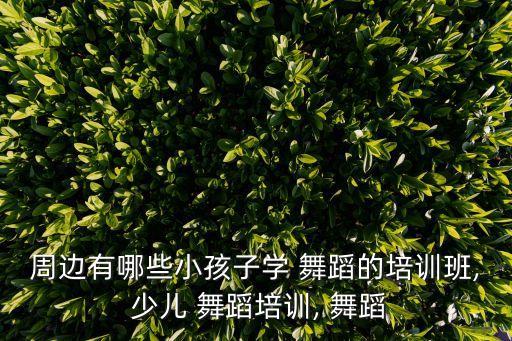 周边有哪些小孩子学 舞蹈的培训班, 少儿 舞蹈培训, 舞蹈