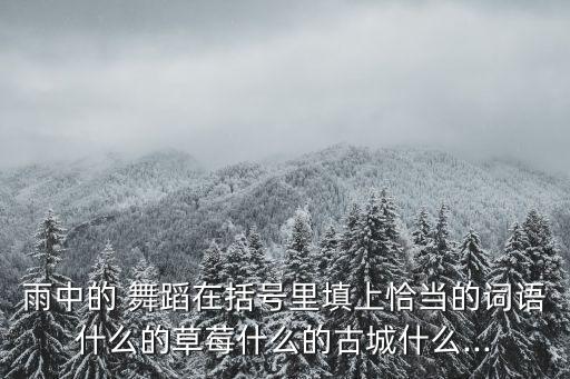 雨中的 舞蹈在括号里填上恰当的词语什么的草莓什么的古城什么...