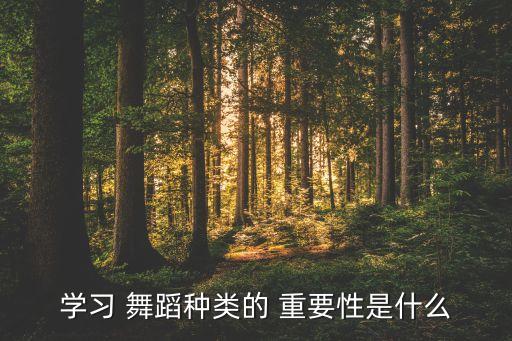 学习 舞蹈种类的 重要性是什么