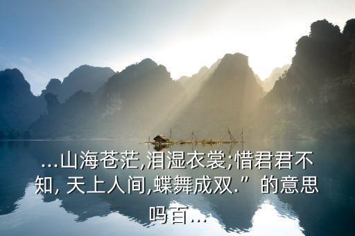 ...山海苍茫,泪湿衣裳;惜君君不知, 天上人间,蝶舞成双.”的意思吗百...