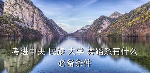 考进中央 民族 大学 舞蹈系有什么必备条件