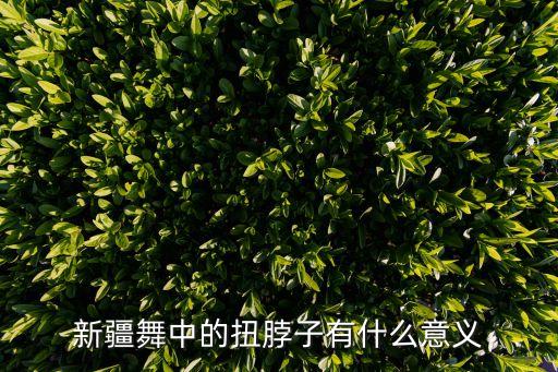 新疆舞中的扭脖子有什么意义