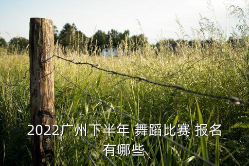 2022广州下半年 舞蹈比赛 报名有哪些