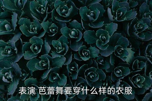 表演 芭蕾舞要穿什么样的衣服