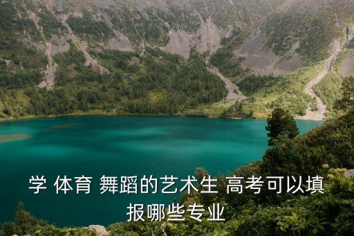 学 体育 舞蹈的艺术生 高考可以填报哪些专业