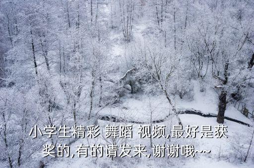  小学生精彩 舞蹈 视频,最好是获奖的,有的请发来,谢谢哦~~
