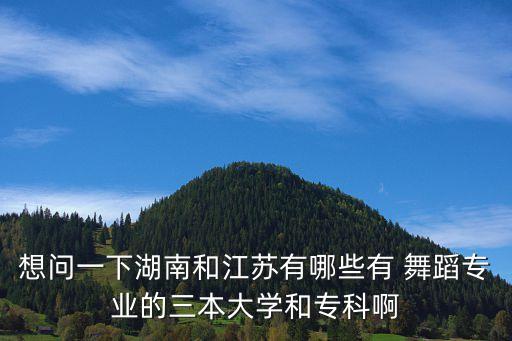 想问一下湖南和江苏有哪些有 舞蹈专业的三本大学和专科啊