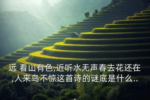 土豆看山看水看市川舞蹈,中国古诗:远看山有色近听流水无声