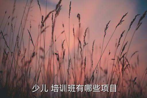  少儿 培训班有哪些项目