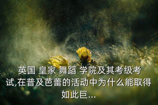  英国 皇家 舞蹈 学院及其考级考试,在普及芭蕾的活动中为什么能取得如此巨...