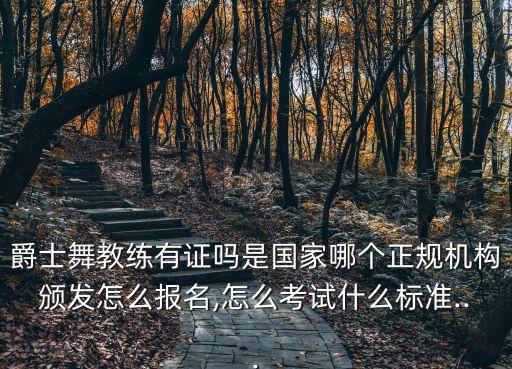 爵士舞教练有证吗是国家哪个正规机构颁发怎么报名,怎么考试什么标准...
