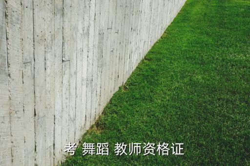 考 舞蹈 教师资格证