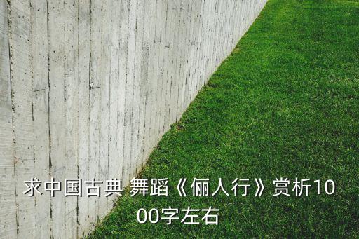 求中国古典 舞蹈《俪人行》赏析1000字左右