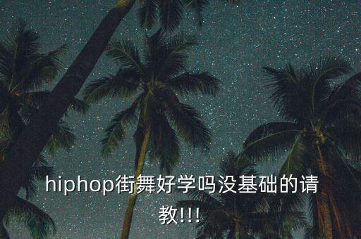  hiphop街舞好学吗没基础的请教!!!