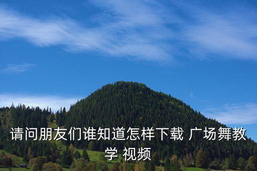 请问朋友们谁知道怎样下载 广场舞教学 视频