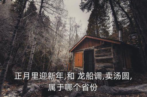 正月里迎新年,和 龙船调,卖汤圆,属于哪个省份