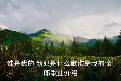 谁是我的 新郎是什么歌谁是我的 新郎歌曲介绍