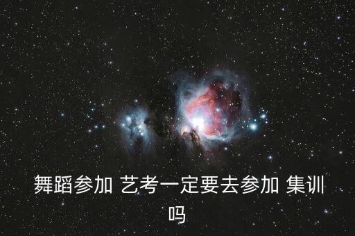  舞蹈参加 艺考一定要去参加 集训吗