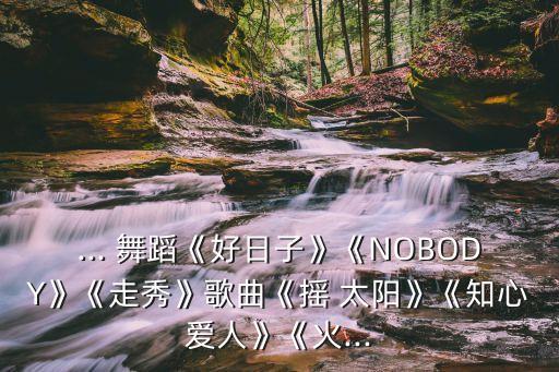 ... 舞蹈《好日子》《NOBODY》《走秀》歌曲《摇 太阳》《知心爱人》《火...