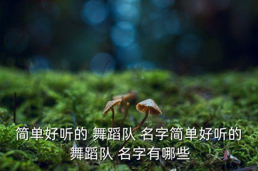 舞蹈队名字大全英文,舞蹈名单出炉!