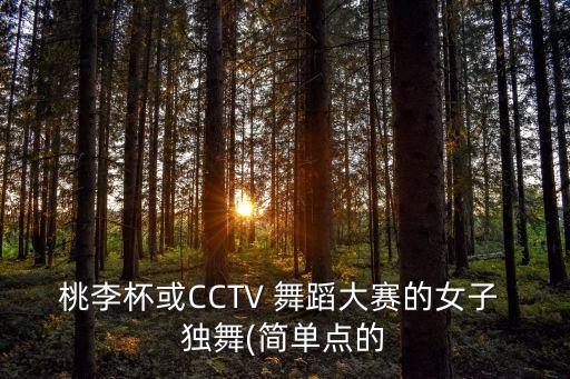 桃李杯或CCTV 舞蹈大赛的女子 独舞(简单点的