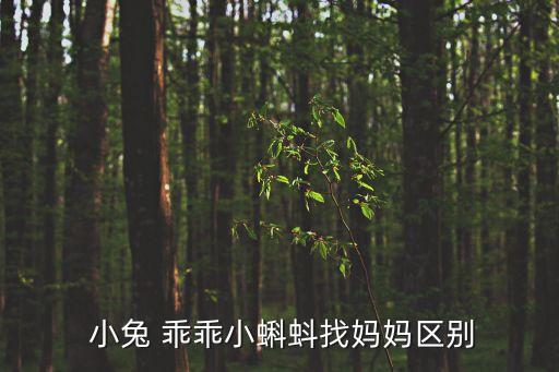  小兔 乖乖小蝌蚪找妈妈区别