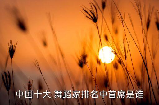 中国十大 舞蹈家排名中首席是谁