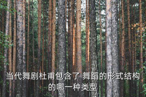 当代舞剧杜甫包含了 舞蹈的形式结构的哪一种类型