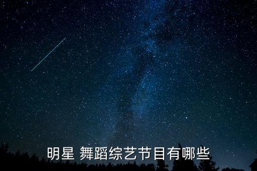 明星 舞蹈综艺节目有哪些