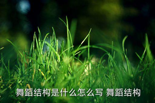  舞蹈结构是什么怎么写 舞蹈结构