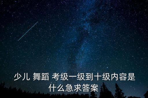  少儿 舞蹈 考级一级到十级内容是什么急求答案
