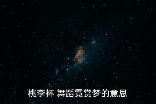 桃李杯 舞蹈霓赏梦的意思