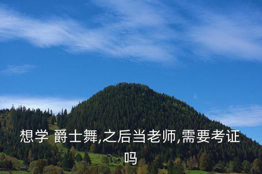 想学 爵士舞,之后当老师,需要考证吗