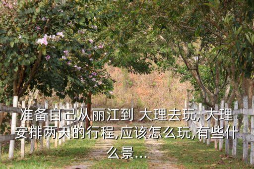 准备自己从丽江到 大理去玩, 大理安排两天的行程,应该怎么玩,有些什么景...